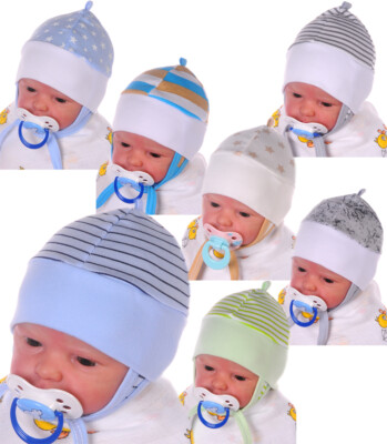Baby Mütze mit Ohrenschutz Mützchen 30 32 34 36 Frühchen Erstlingsmütze Mützchen
