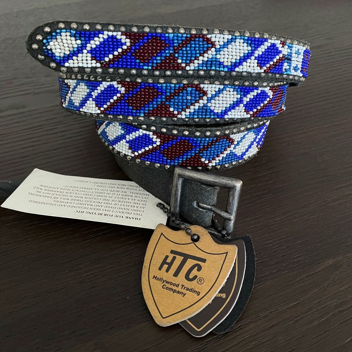 HTC Los Angeles beaded belt Mod. Arizona size 105/42 Made in