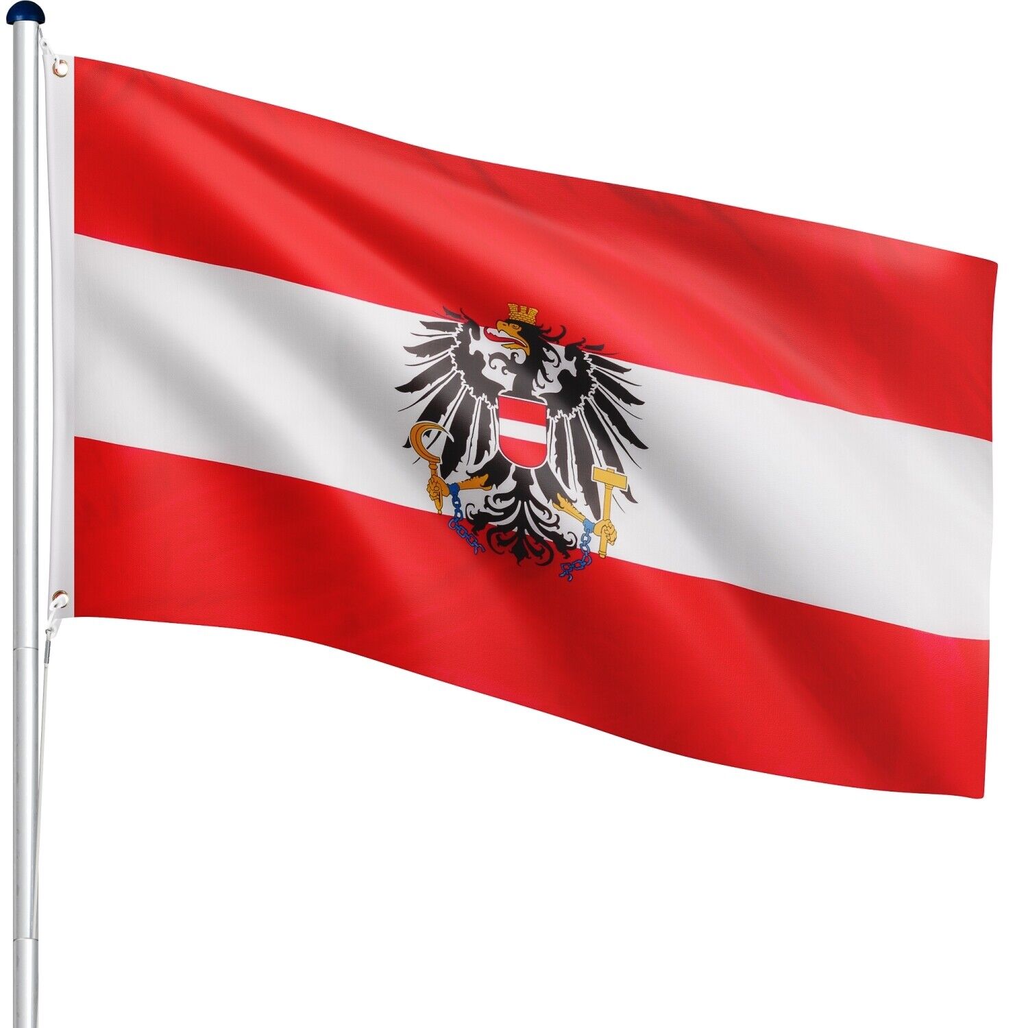 FLAGMASTER Aluminium Fahnenmast 6,5m Alu Flaggenmast Deutschland Fahne Flagge