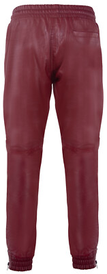 Leggins Pantaloni Sudare Leggings Pantaloni Pelle Bordeaux Uomo