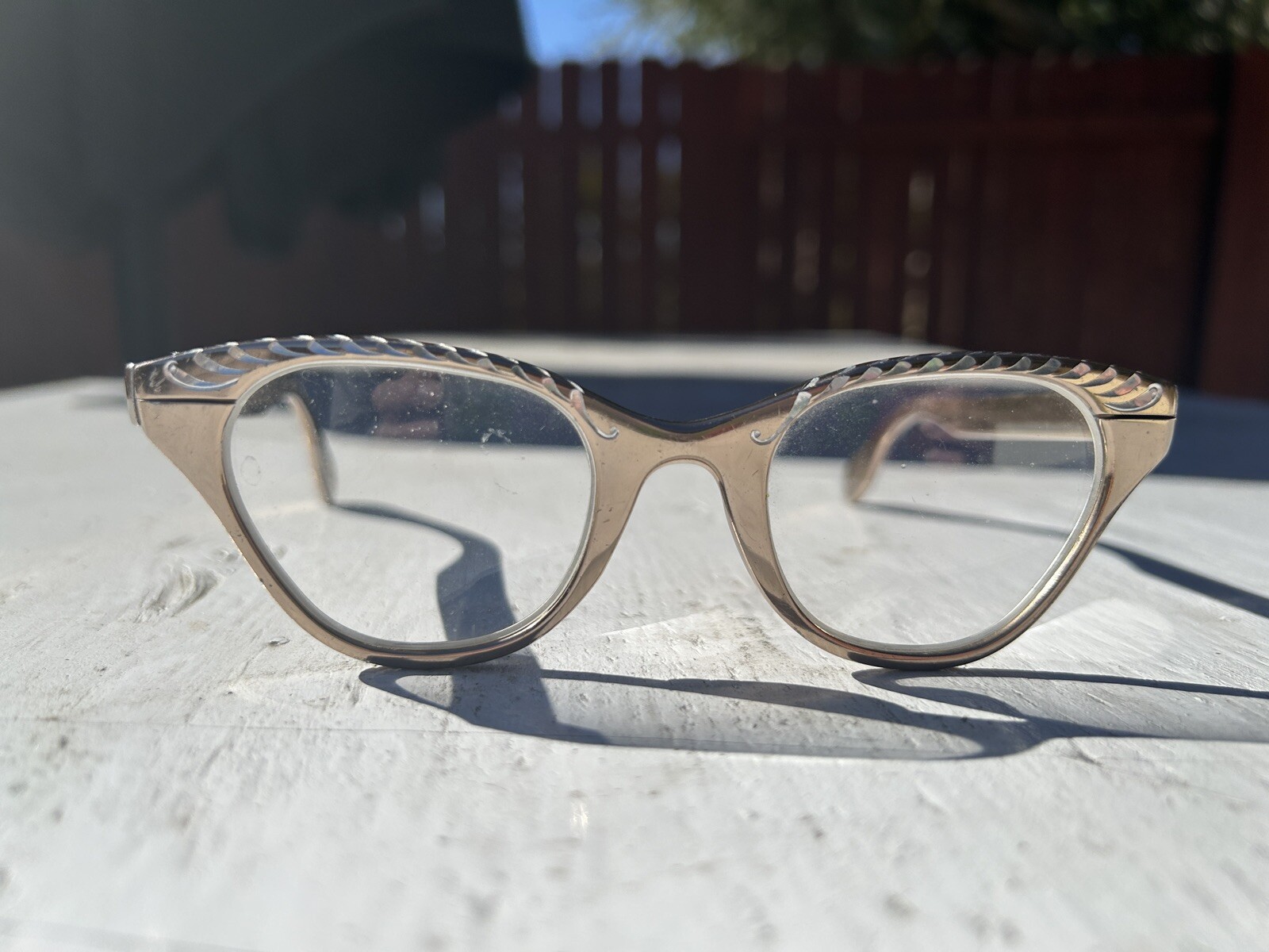 Silver Aluminum Glasses Cat Eye Vintage 1950s - image 5