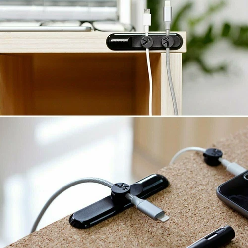 1x Magnetic Cable Clip Organizer Wire Cord Management Desktop Winder Line Holder