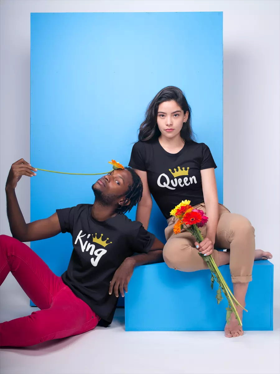 Nike King & Queen Matching Couple T-Shirt Set