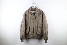 Vintage 90s Members Only Mens 44L Deep Pile Fleece Lined Bomber Jacket Beige
