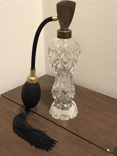 Atomizzatore bottiglia profumo vetro cristallo taglio a trasparente vintage - Foto 1 di 9