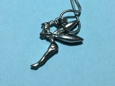 TINKERBELL shaped ,Black Fairy Necklace  Collectible charm w/chain