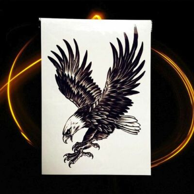 Flash Einmal Temporary Klebe Tattoo Adler Schwarz Körper Body Sticker Geschenk