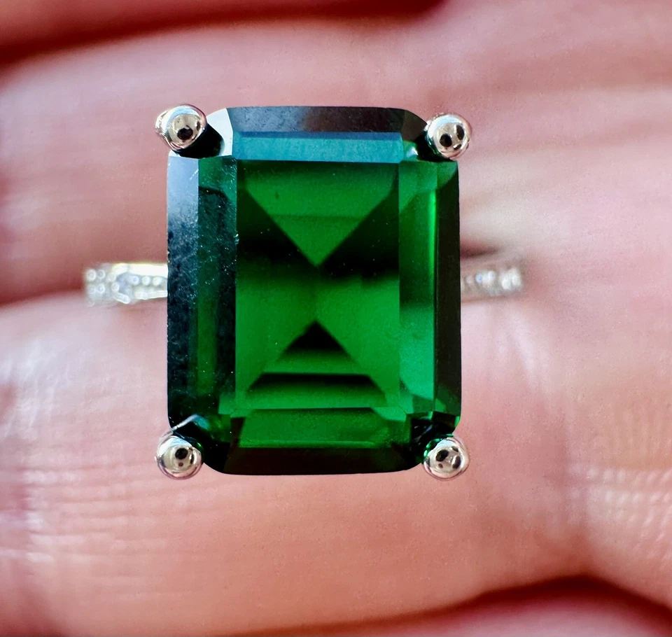 Smaragd Ring in grün 925 Sterling Silber für Damen - Bild 3 von 4