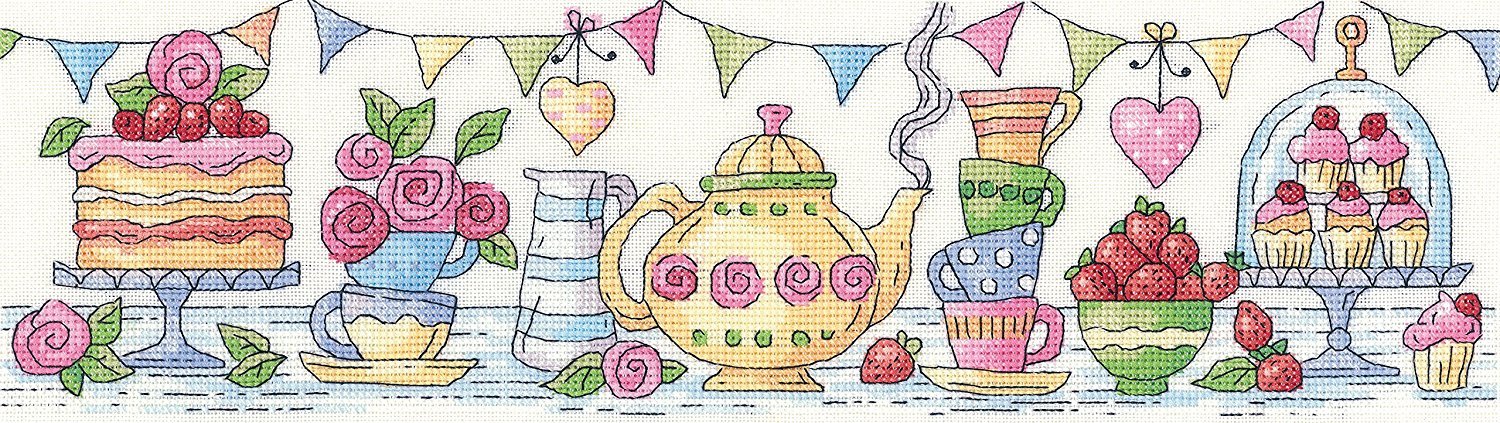 Heritage Crafts Cross Stitch Kit - Afternoon Tea