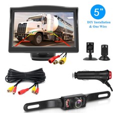 Rear View Backup Camera System 5" HD Monitor Reverse Parking Kit Plug and Play