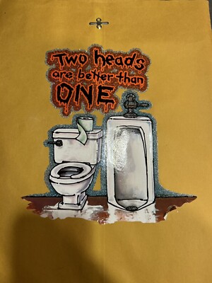 Vintage Iron On T-Shirt Heat MULTI COLOR Transfer Two Heads Are Better Than One