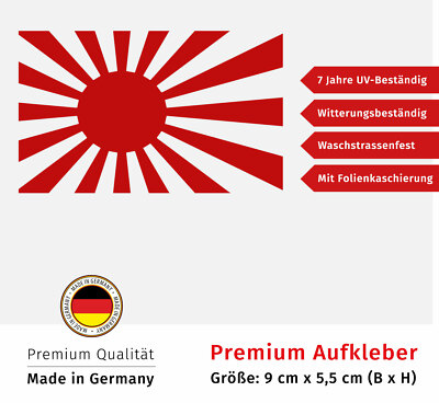 Aufkleber Rising Sun Kyokujitsuki Fahne Japan Rot Auto Sticker Waschstrassenfest