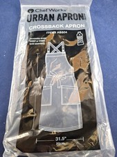 New Chef Works Urban Apron Crossback Black Apron Removeable Straps *17FB