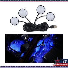 Universal Car Led Interior Lights Kit 4-in-1 Design Usb Port And Ambcolor Blue Universal Car Led Interior Lights Kit 4-in-1 Design Usb Port And Ambcolor Blue