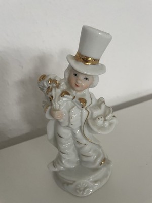 Gilde Porzellan Figur ,  16cm , Zierporzellan, Vergoldet, Handbemaltes Porzellan