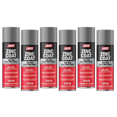 LAUCO Zinc Coat Weld-Thru Primer 15.5 oz, Pack of 6, Zinc Rich Spray for