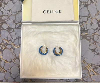 Celine Phoebe Philo Ära Ohrringe Durchmesser 1,4 Zoll Designer Modeschmuck...