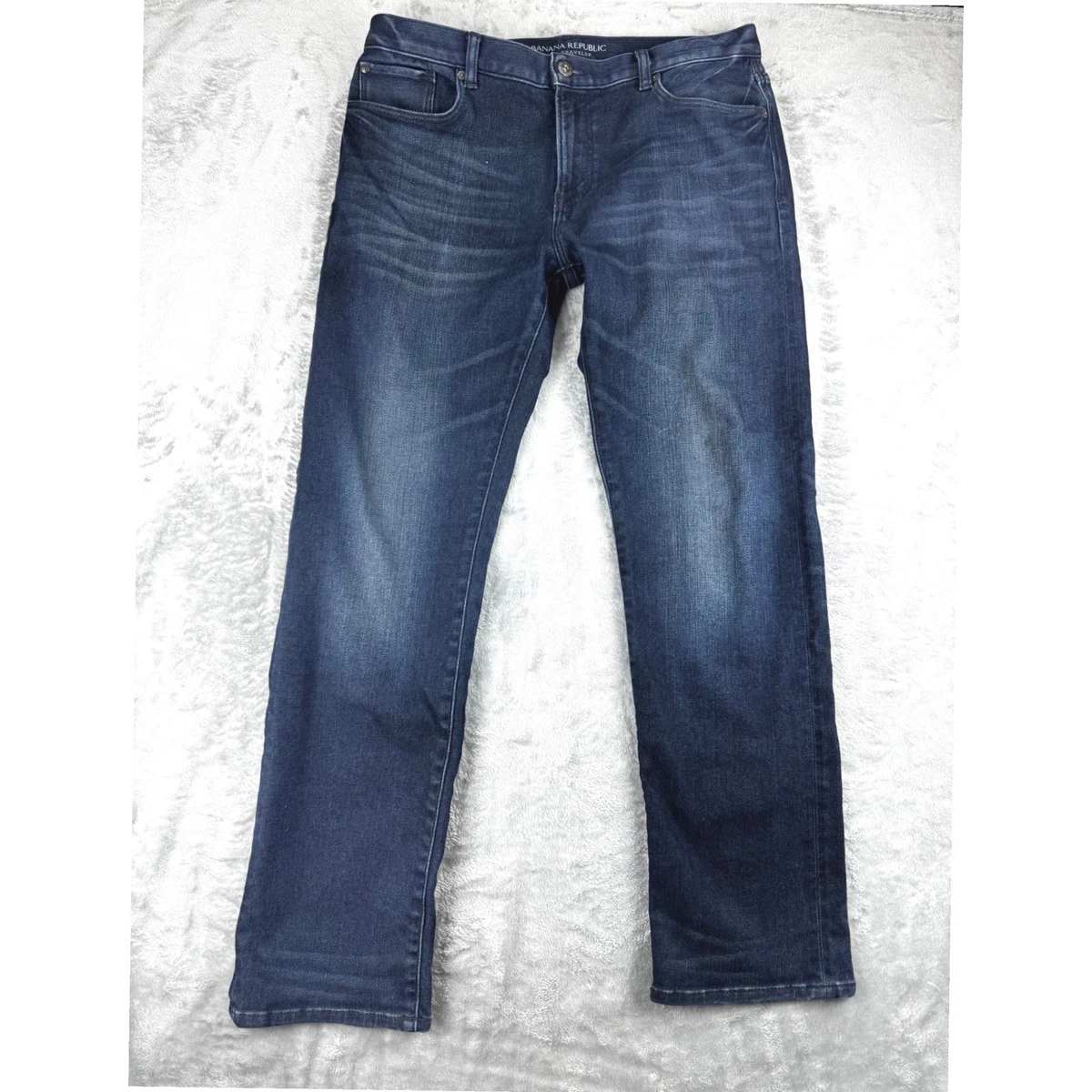 Jeans Banana Republic Slim Fit Uomo Taglia 31x34 - Blu Chiaro Elasticizzato Con Strappi, Nuovo