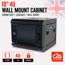 10" 4U 300mm Black Wall Cabinet Network Data Rack SOHO Home Office Server Switch