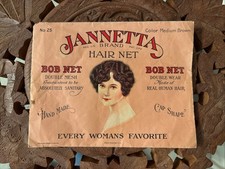 Hair Net Human 1930  s Vintage Janetta - Med Brown - Coiffure - Unused