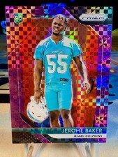 2018 Jerome Baker Panini Prizm Purple Power Prizm /49 Rookie Card #264 Dolphins. rookie card picture