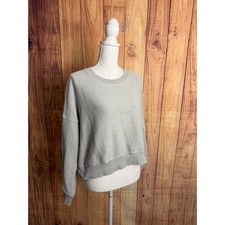 Aerie Ribbed Boxy Light Gray Sweatshirt Pullover Size M
