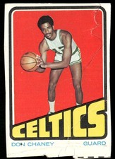 Don Chaney 1972-73 Topps #131 Boston Celtics Low Grade Miscut Creases