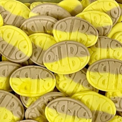 BUBS Banana Toffee Ovals Swedish Candy 2 lb Bulk Gummies Sweet & Chewy