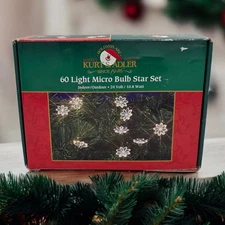 NOS Kurt S. Adler 60 Light Micro Bulb Star Set Flower Christmas Special Occasion