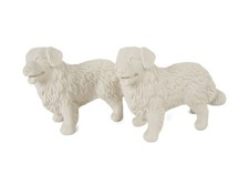 Blue Witch Unpainted Cruet Set Bernese Mountain Dog, Handmade Ceramic