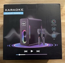 KM20 Karaoke Machine Bluetooth Speaker 60W 2   Wireless Mics 5V 1000mAH NEW  