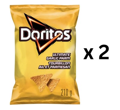 2 x Doritos Ultimate Garlic Parm Tortilla Chips 210g, FREE SHIPPING