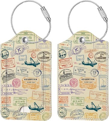 (2 Pack) Luggage Tags for Travel Bag Suitcase Privacy Cover ID Label with Loop