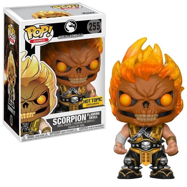Scorpion Flaming Skull #255 - Mortal Kombat X Funko Pop! Juegos [Hot Topic Exclusive