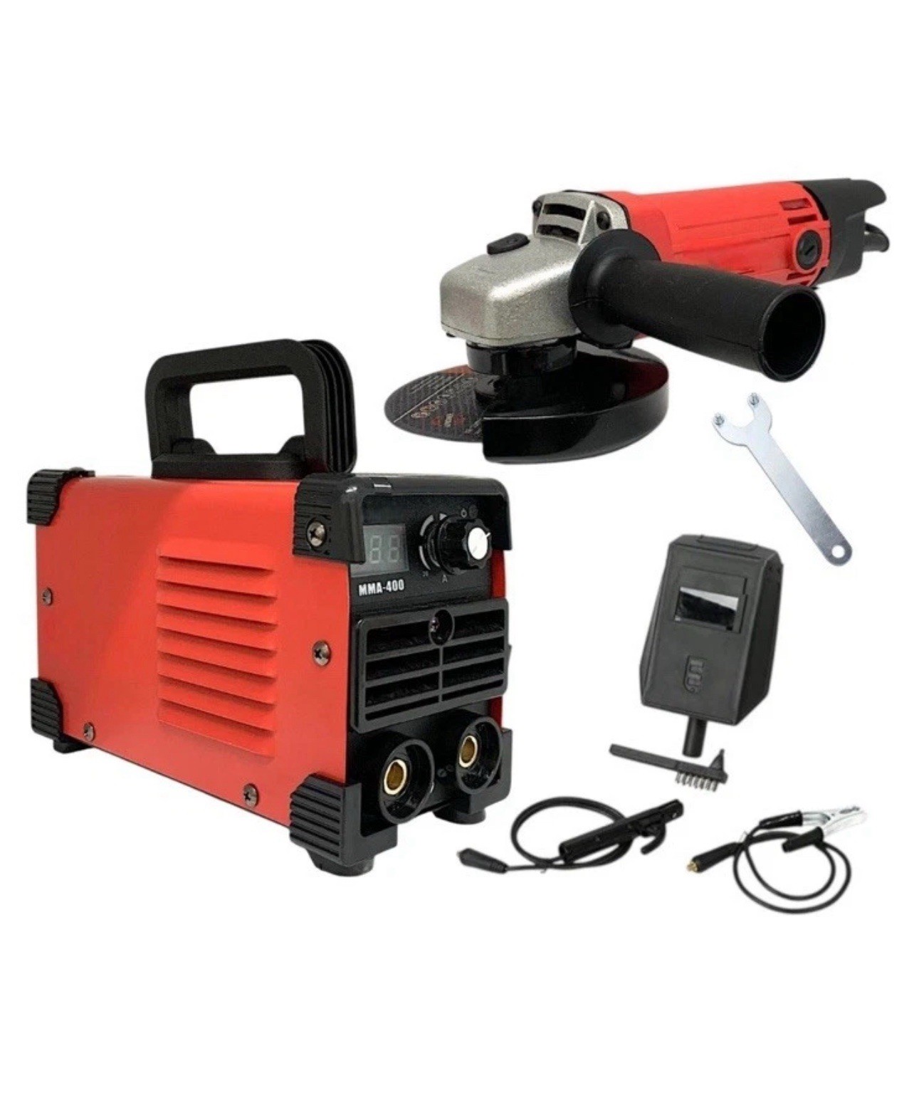 Kit Sicuro Saldatrice 400A Inverter + Smerigliatrice 115mm 1000W Flex