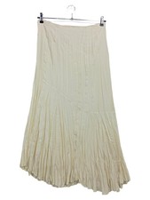 Basset Damen Faltenrock Gr. 42/L Beige Elegant Vintage Maxirock Polyester