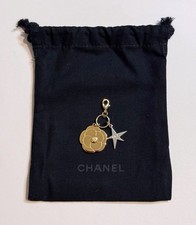 CHANEL 2025 Camellia Flower Holiday Charm With Black Pouch