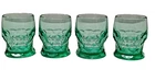 Duncan & Miller Depression Era  Georgian  Green Whiskey Glasses 2.5 oz  Set  4