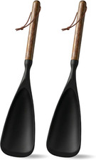 Silicone Spatula Cooking Spoon 2 Pcs with Wood Handle Great for Cooking and Serv