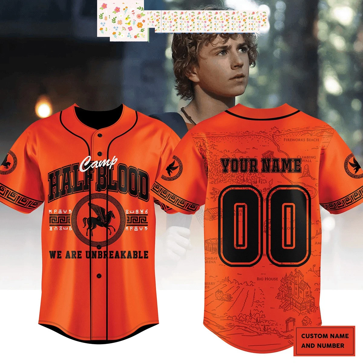 Percy Jackson Half Blood Camp Personalized Baseball Jersey