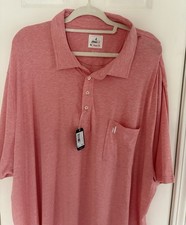Men s Johnnie-O Original 4-Button Polo Shirt, 4XL Heathered Pomegranate - NWT