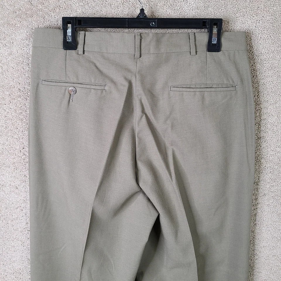 John Henry Pants Mens 34x29 (32x29) Brown Wool Blend Pleated Trouser Taupe - Image 4 of 4