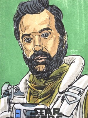 2018 Topps Star Wars Last Jedi Sketch Card Snap Wexley 1/1 Dan Curto SW1