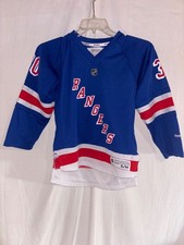 New York Rangers Henrik Lundqvist Boys Hockey Jersey Blue S/M Reebok Throwback