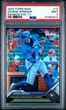Marketplace image: 2023 Topps Now #12 George Springer Toronto Blue Jays PSA 9 Foil Superfractor 1/1