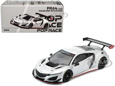 HONDA NSX GT3 EVO22 SILVER "BRAZIL EVENT" 1/64 DIECAST CAR BY POP RACE PR640445