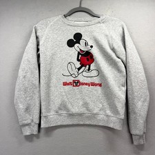 Walt Disney World Sweatshirt Girls 13 Heather Gray Mickey Mouse Crew Sweater