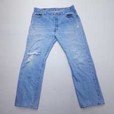 Levi's 501 Straight Button Fly Jeans Mens 36 x 30 28" Inseam Distressed Denim