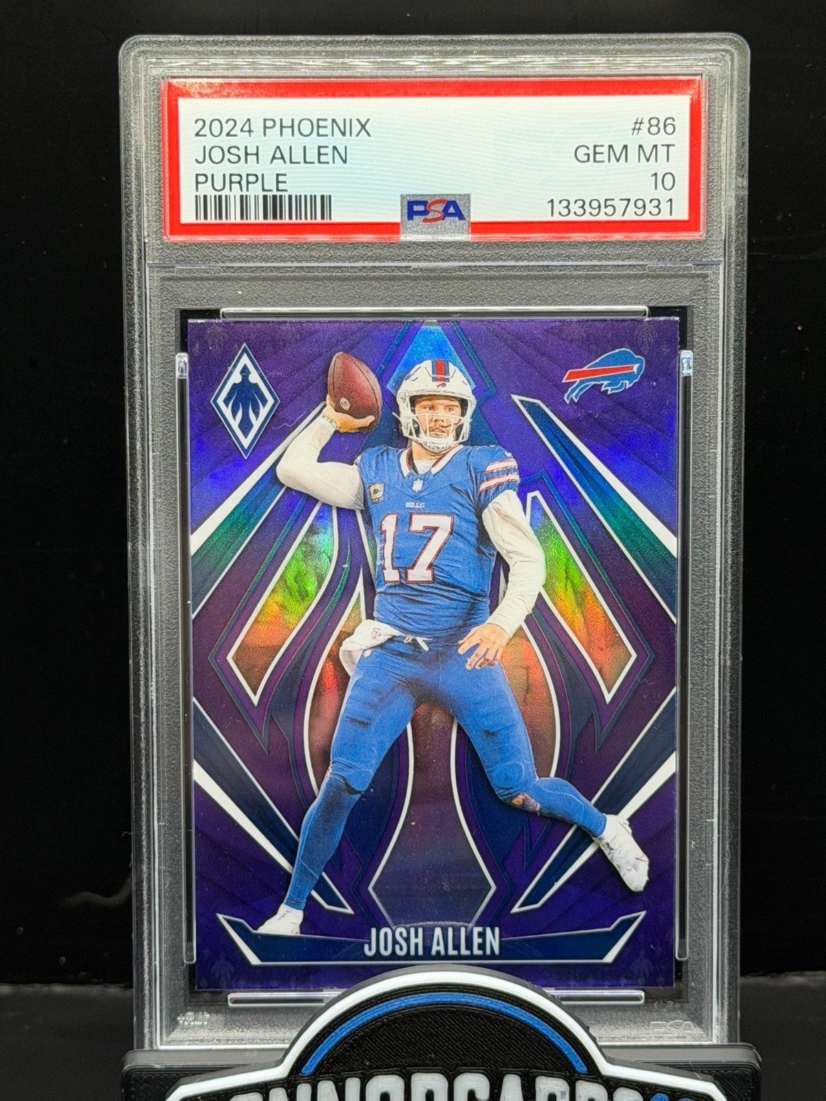 2024 Panini Phoenix Josh Allen #86 Purple PSA 10 Color Match Bills