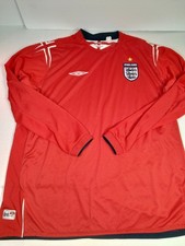 Vtg ENGLAND 2004 2006 AWAY FOOTBALL SOCCER JERSEY UMBRO  LONG SLEEVE XXL